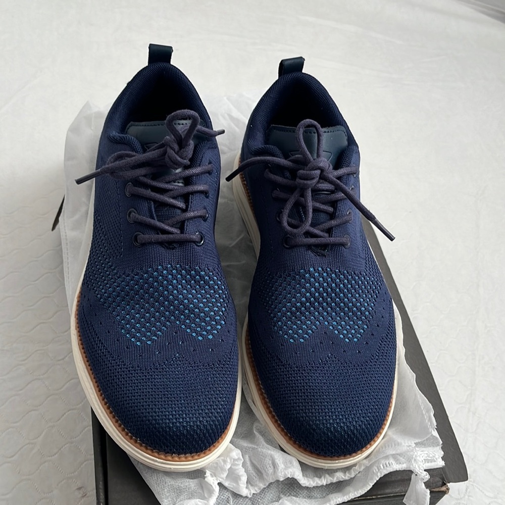 Vance Co Ezra blue knit dress shoes